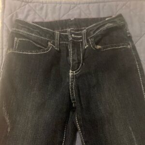 Rock 47 dark wash, girls western cowgirl, rodeo boot, cut jeans size 10 slim